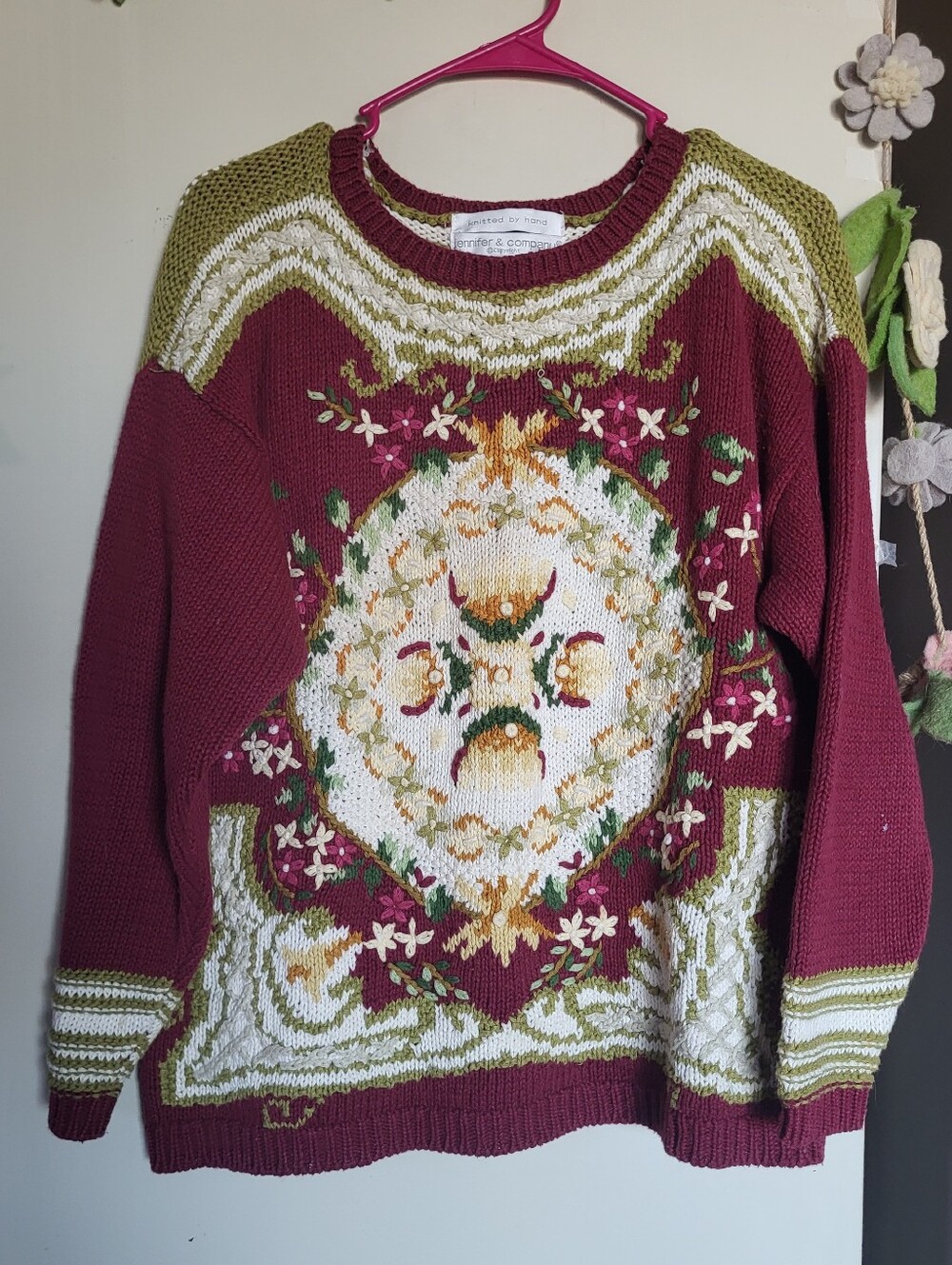 Vintage Knit By Hand Jennifer Reed Sweater